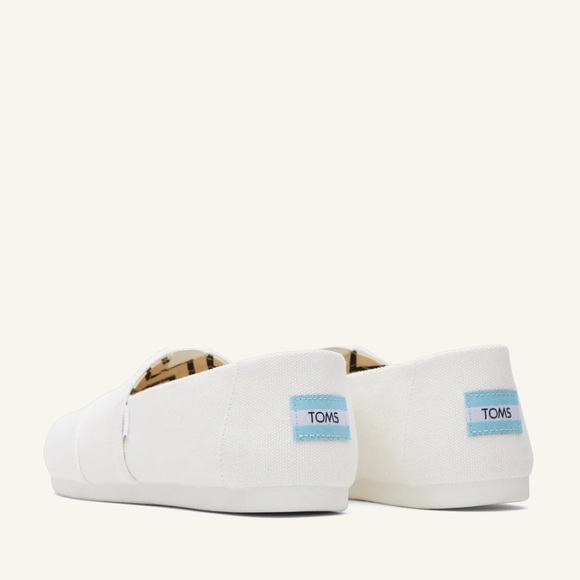 Toms White Canvas Slip-On Loafers - Picture 4 of 8